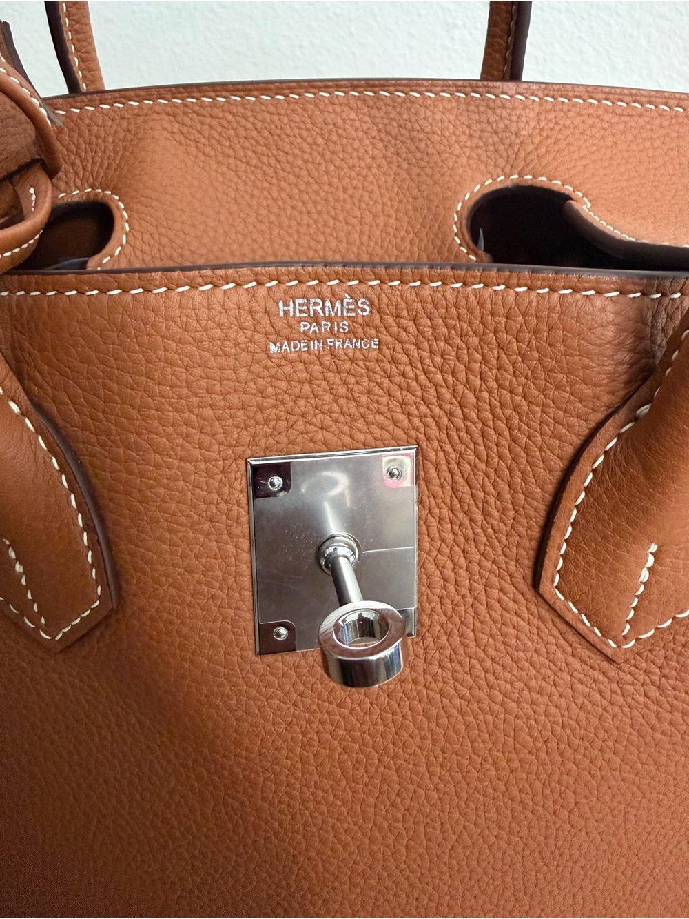 HANDMADE IMPORTED TOGO GOLD PHW CONSTRAST STITCHING BIRKIN 30 - Picture 8 of 10